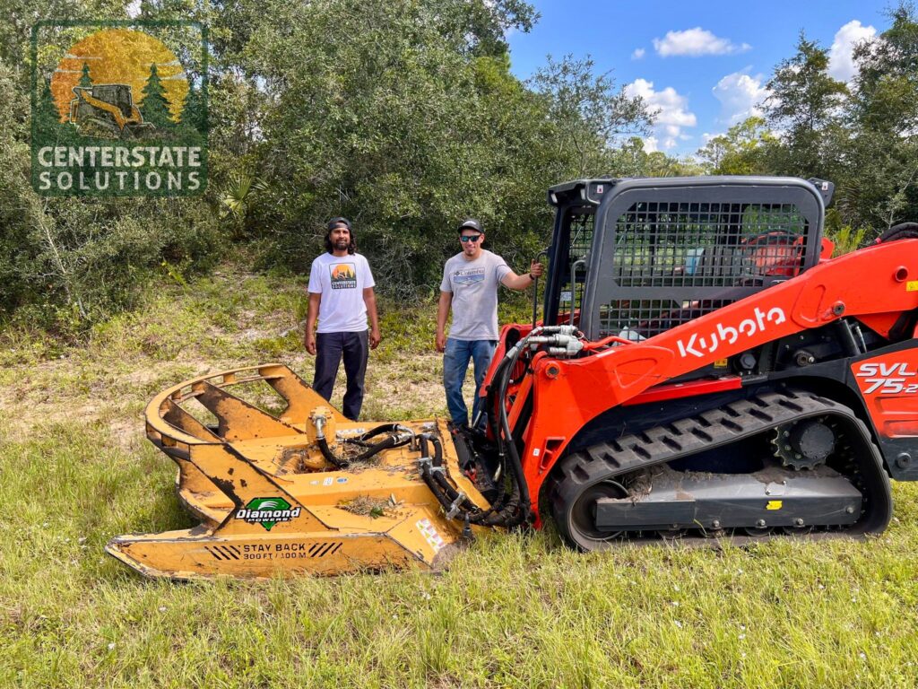 skid steer with brush cutter