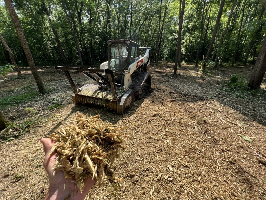 skid steer with drum mulcher