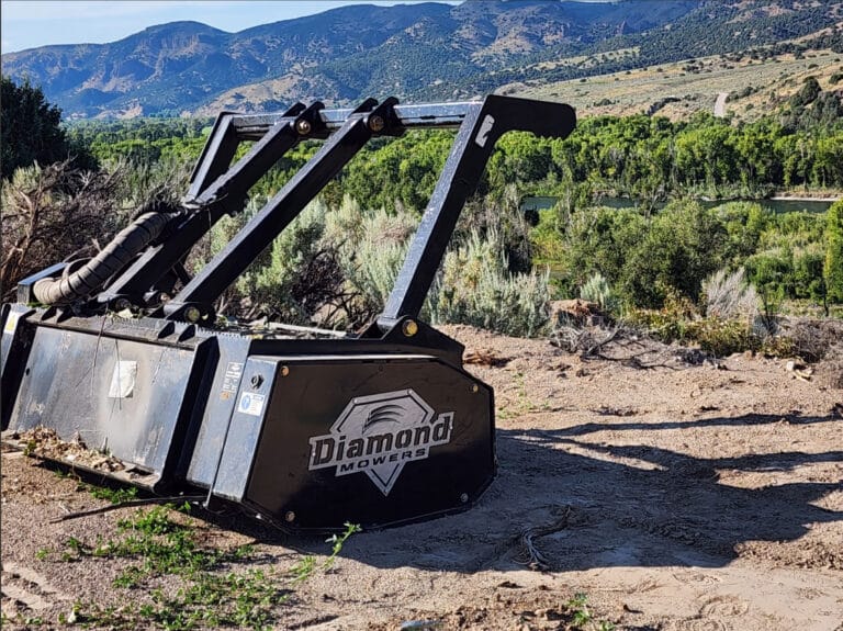 drum mulcher on a hill