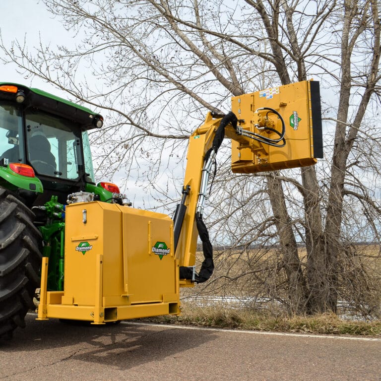 tractor with 3 point boom rotary mower