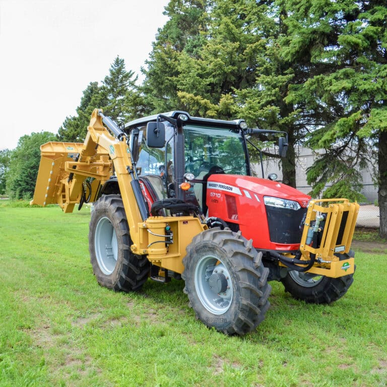 massey ferguson tractor with diamond mowers rear cradle brush cutter