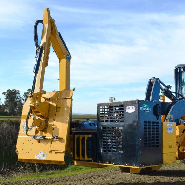 wheel loader with a diamond attachment