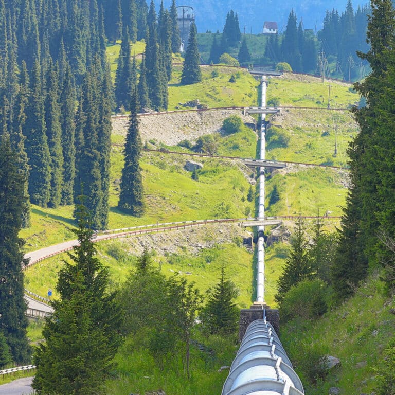 pipeline going through a valley