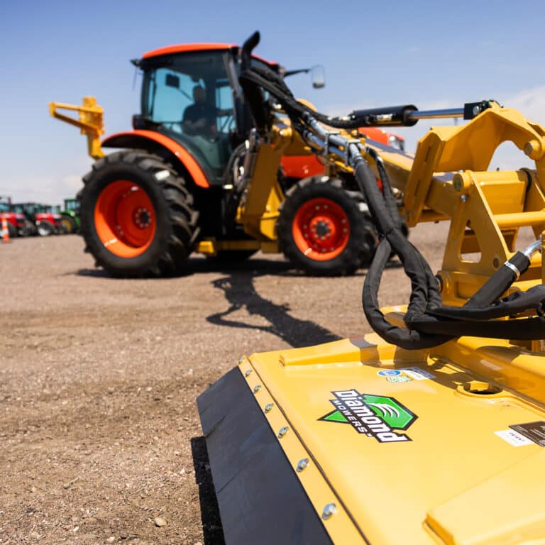 tractor with brush cutter attachment