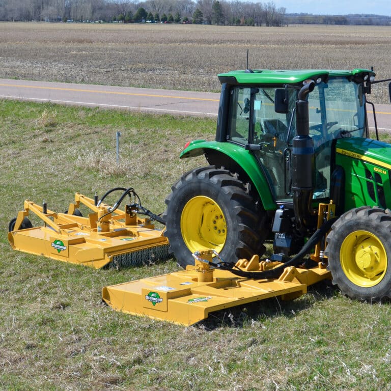 tractor with side rotary mower