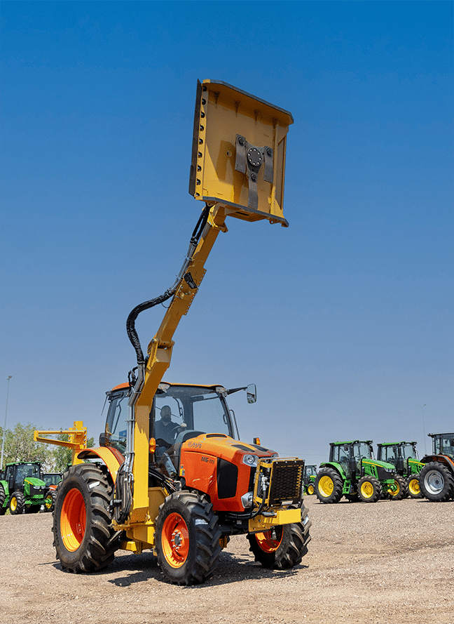 tractor with rotary mower