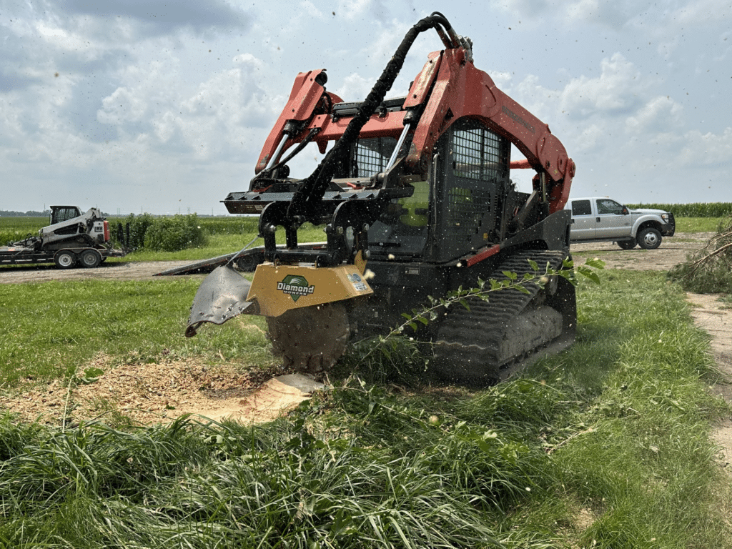 stump grinder in action