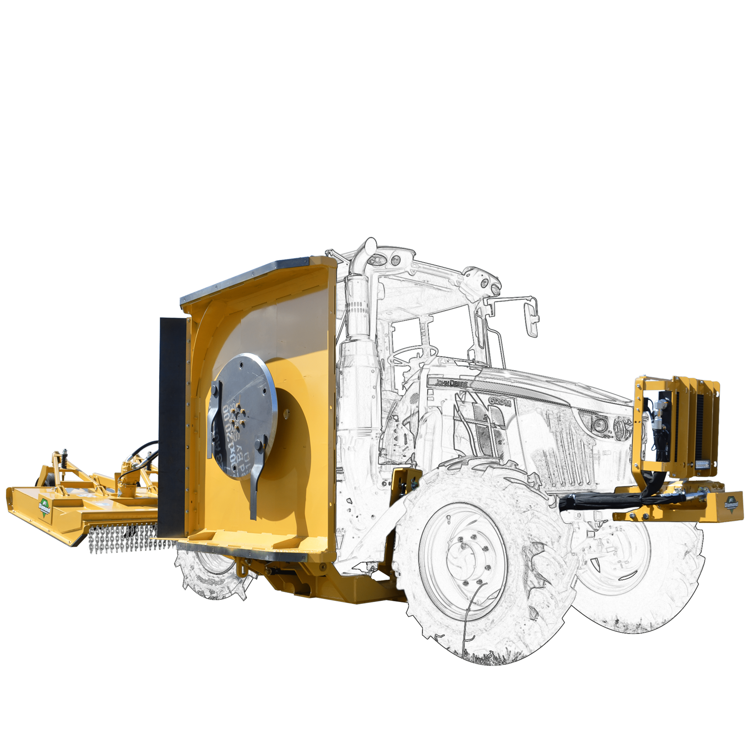 Side Rotary Mower Attachment on Tractor