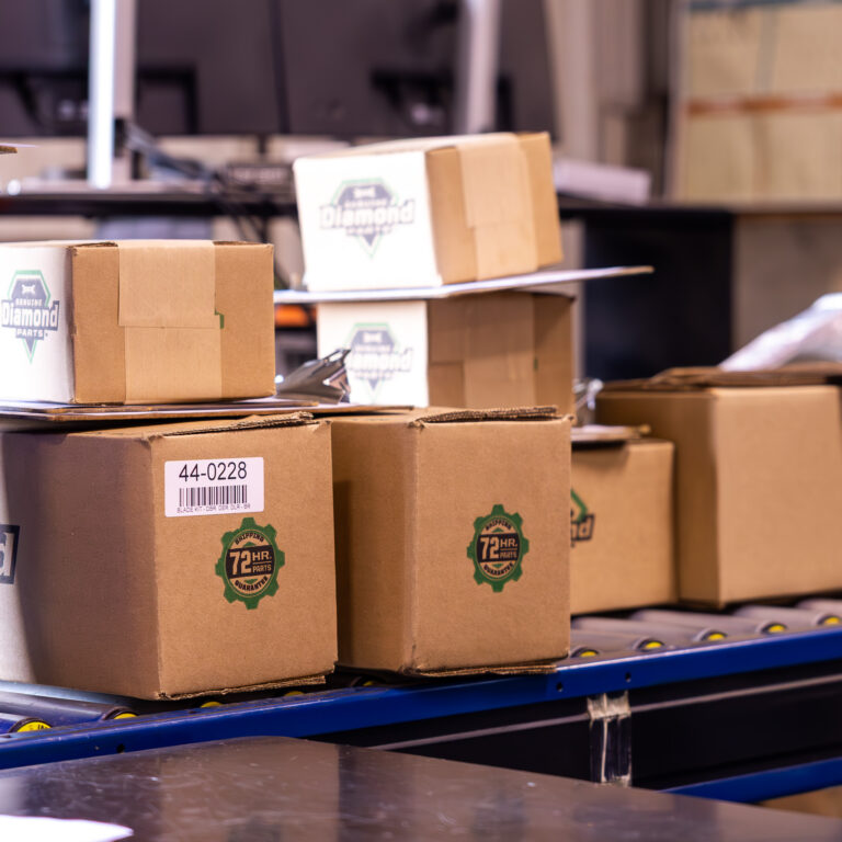 boxes of parts ready to be shipped out