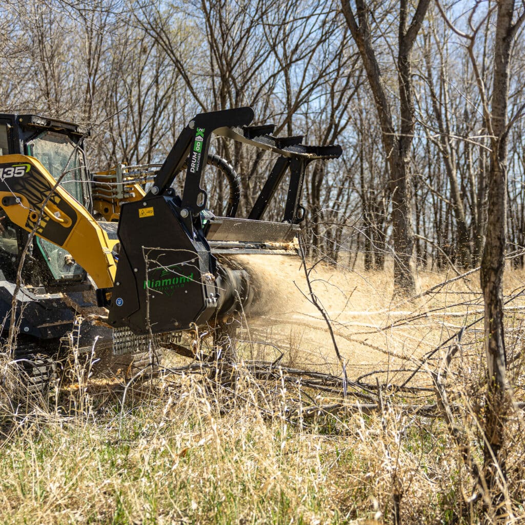 drum mulcher od pro x2 mulching a tree