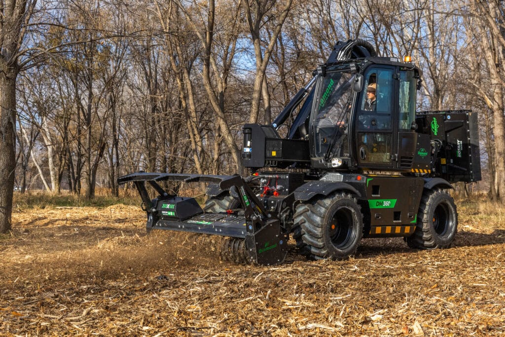 dm 360 with drum mulcher attached on lower hydraulic