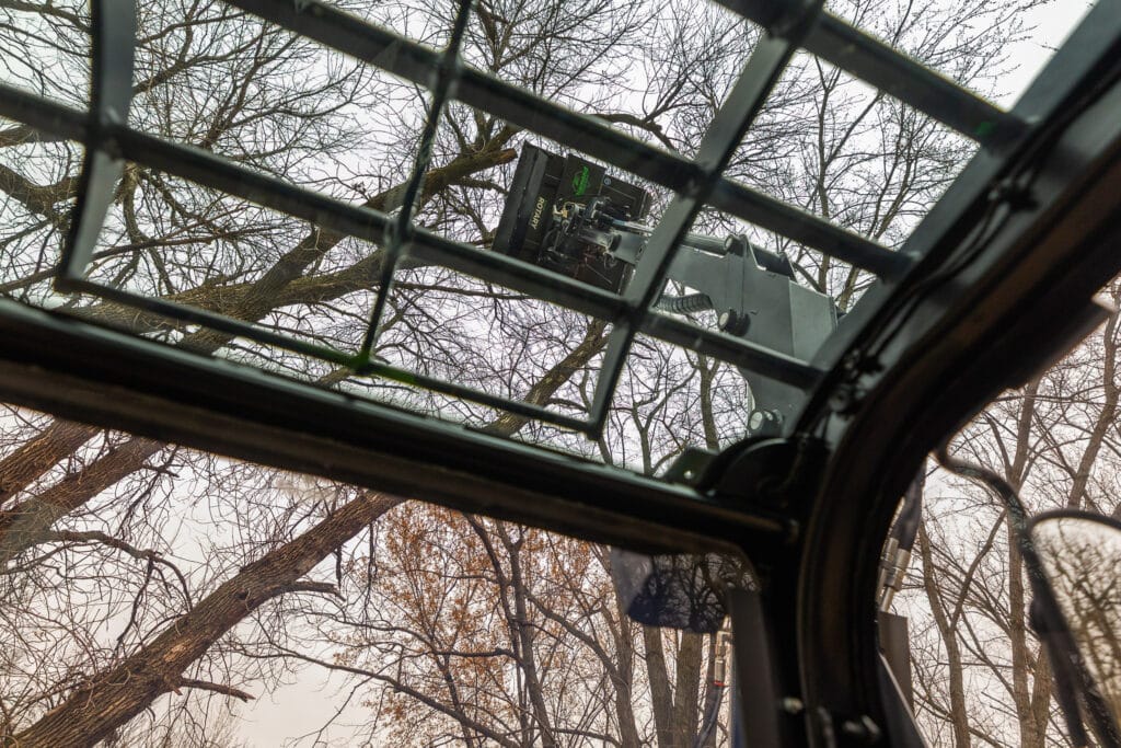 view from inside the dm 360 cab