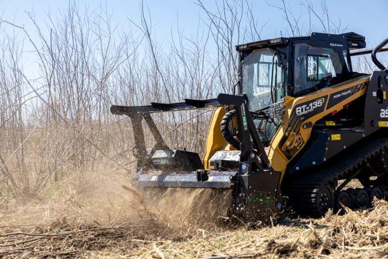 Skid steer and OD drum mulcher